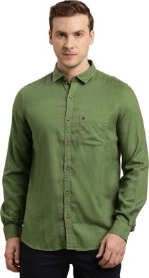 TURTLE Men Solid Casual Dark Green Shirt