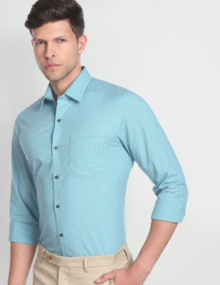 ARROW Men Checkered Formal Blue Shirt