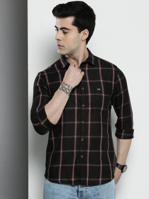 The Indian Garage Co. Men Checkered Casual Black Shirt