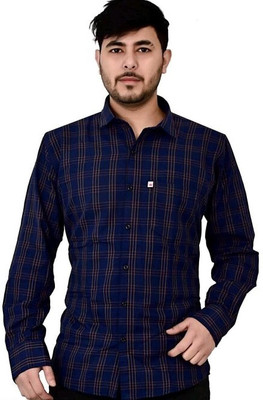 Shreyash Textiles Fab Men Checkered Casual Brown Shirt