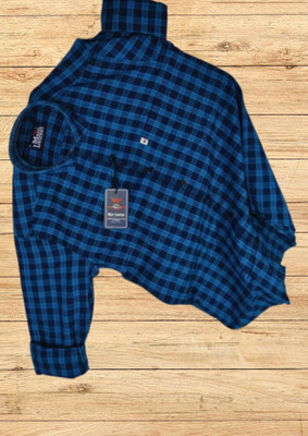 Arthz Fab Trend Men Checkered Casual Blue Shirt