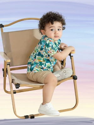 Radhakrishna Enterprise Boys Printed Casual Green Shirt