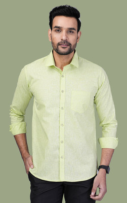 RENOUX Men Solid Formal Light Green Shirt