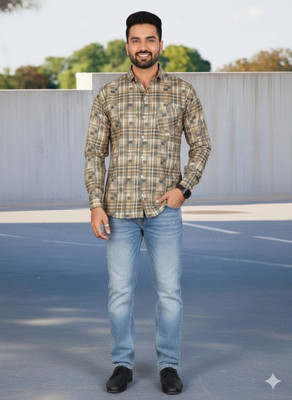 ALVIN ENTERPRISE Men Printed Casual Brown Shirt