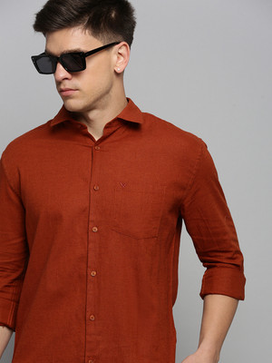 SHOWOFFFF Men Solid Casual Orange Shirt