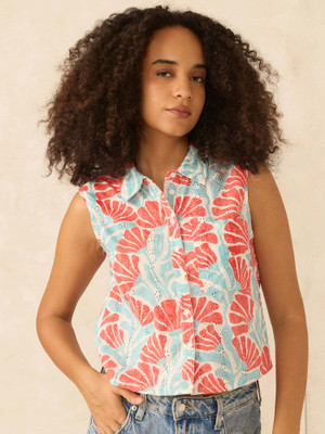 OUTZIDR Women Printed Casual Multicolor Shirt