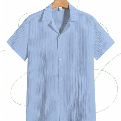 A DEEMOON Men Solid Formal Gold Shirt