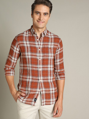Dockers Men Checkered Casual Red Shirt