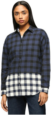 Pepe Jeans Women Checkered Casual Dark Blue, White, Black Shirt