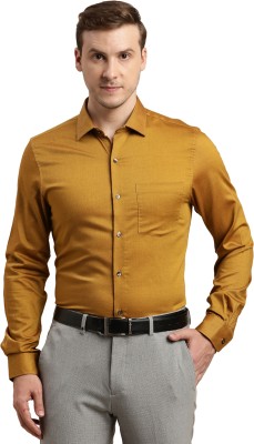 TURTLE Men Self Design Formal Yellow Shirt