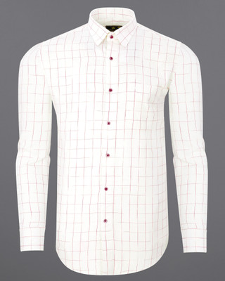 french crown Men Printed Casual White Shirt