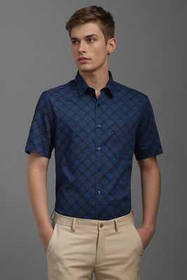 LOUIS PHILIPPE Men Printed Formal Dark Blue Shirt
