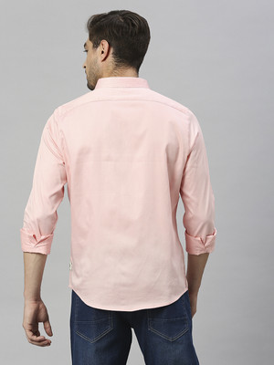THOMAS SCOTT Men Solid Casual Pink Shirt