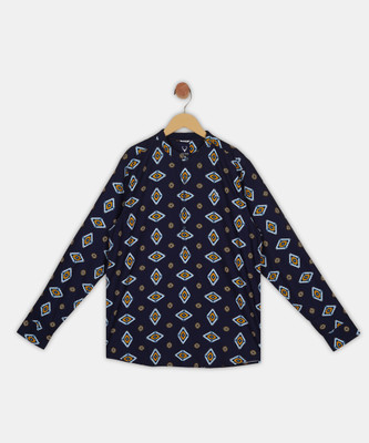 Allen Solly Boys Printed Casual Black Shirt