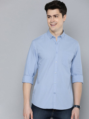 Mast & Harbour Men Solid Casual Blue Shirt