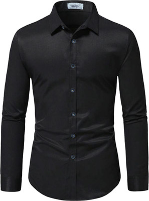 Edinwolf Men Solid Formal Black Shirt