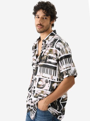 The Souled Store Men Graphic Print Casual White Shirt