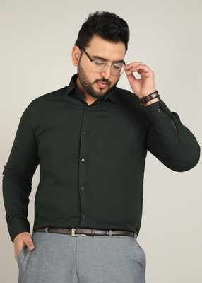 METRONAUT PLUS Men Solid Formal Dark Green Shirt