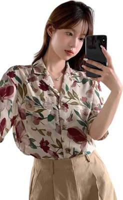 KAUTAQI Women Printed Casual Multicolor Shirt