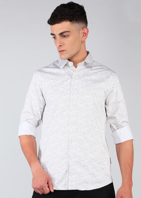 FLYING MACHINE Men Printed Casual Beige Shirt