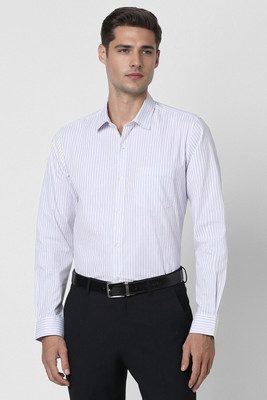 PETER ENGLAND Men Striped Formal White Shirt