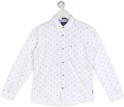 INDIAN TERRAIN Boys Printed Casual White Shirt