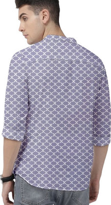 StellLIFEsTYLE Men Printed Casual Purple, White Shirt