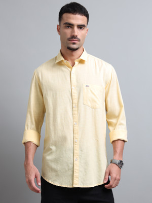 U.S. Pitchers Men Solid Casual Yellow Shirt