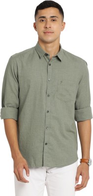 INDIAN TERRAIN Men Solid Casual Green Shirt