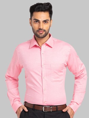 Raymond Men Self Design Formal Pink Shirt