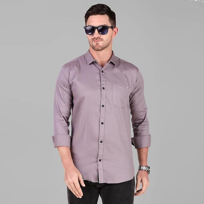 Masher Men Solid Casual Grey Shirt