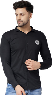 tfurnish Men Solid Casual Black Shirt