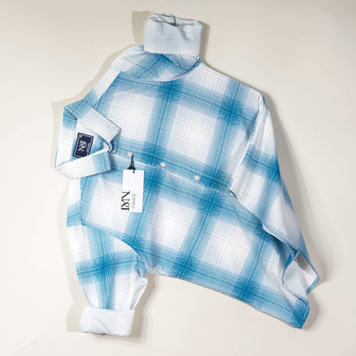 N AND J Men Checkered Casual Brown, White Shirt