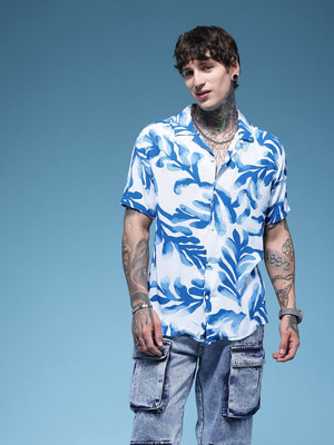 HERE&NOW Men Printed Casual White Shirt