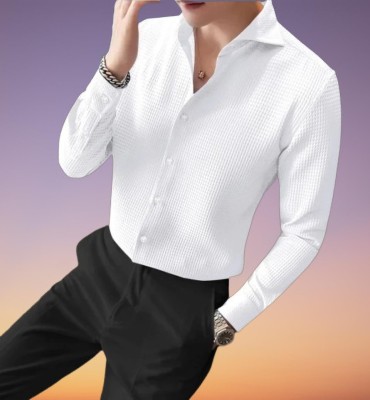 clinch fashion Men Solid Formal White Shirt