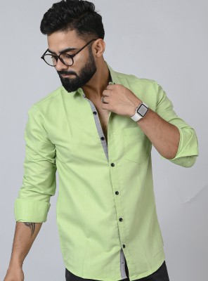 METRONAUT Men Solid Casual Green Shirt