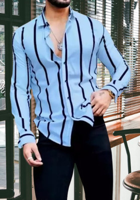 Divybhav Men Printed Casual Blue Shirt