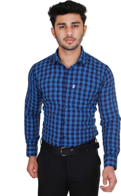 Arthz Fab Trend Men Checkered Casual Blue, Dark Blue Shirt