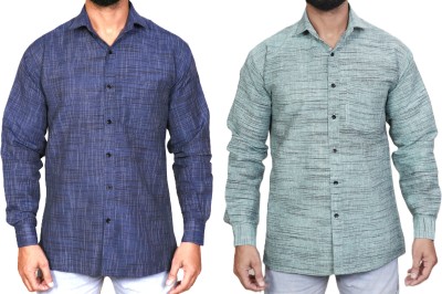 Auzanoor Collection Men Self Design Casual Multicolor Shirt(Pack of 2)