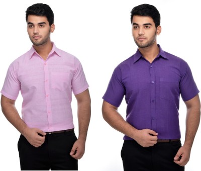 DESHBANDHU KHADI Men Solid Formal Multicolor Shirt(Pack of 2)