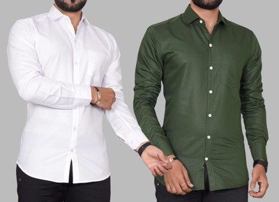 METRONAUT Men Solid Casual Multicolor Shirt(Pack of 2)
