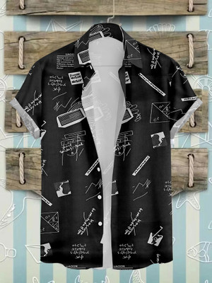 Radha Krishna Fashion Men Printed Casual Black, White Shirt