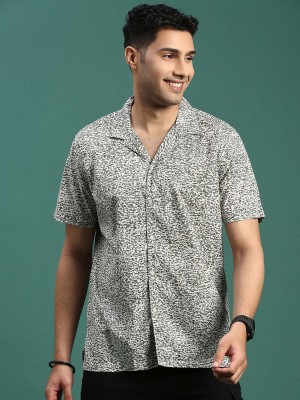 Showoff Men Printed Casual White Shirt