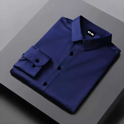 DUCCKCREATION Men Solid Casual Blue Shirt
