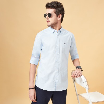 Byford by Pantaloons Men Solid Casual Light Blue Shirt