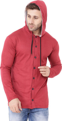 Trendfull Men Solid Casual Maroon Shirt