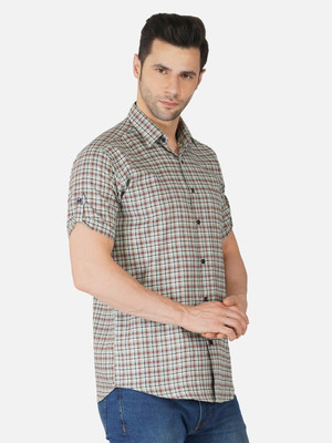 Unistrieet Men Checkered Casual Black, White, Red Shirt