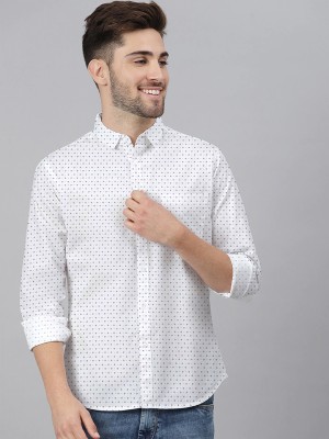 B & E LIFESTYLE Men Printed Casual White, Black Shirt