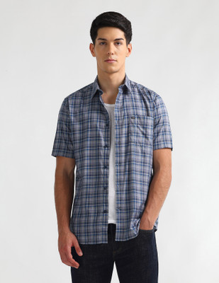 Arrow Sport Men Checkered Casual Blue Shirt