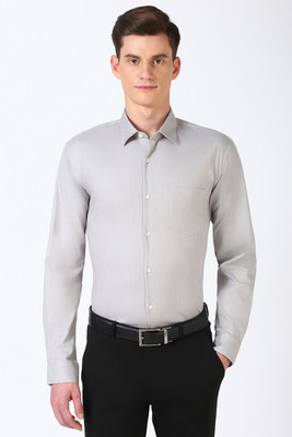 PETER ENGLAND Men Self Design Formal Grey Shirt